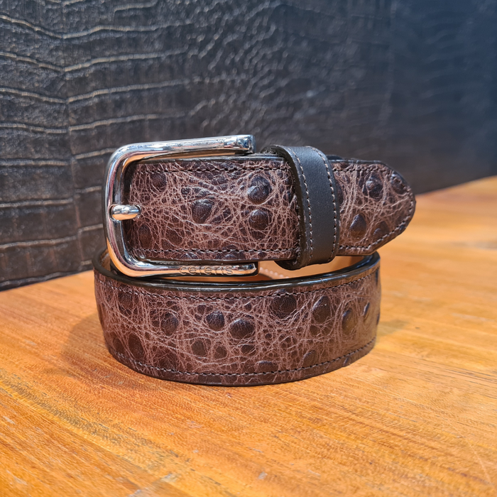 Trouser belt OStrich Marron length 85 &amp; 95 cm
