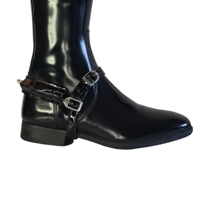 Spurs set Glossy Croc Black 